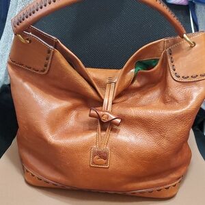 Dooney & Bourke Florentine Natural Toggle Whipstitch Bucket Bag